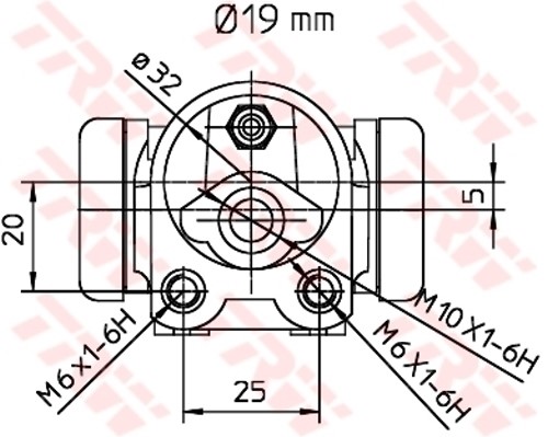 Hjulcylinder, Bakaxel, Bakaxel, båda sidor Trw BWD303 TRW