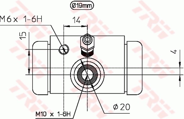 Hjulcylinder, Bakaxel, Bakaxel, båda sidor, Höger, Vänster Trw BW TRW