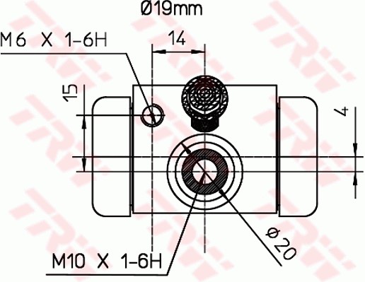 Hjulcylinder, Bakaxel, Tvåsidig, Höger, Vänster Trw BWD316 TRW