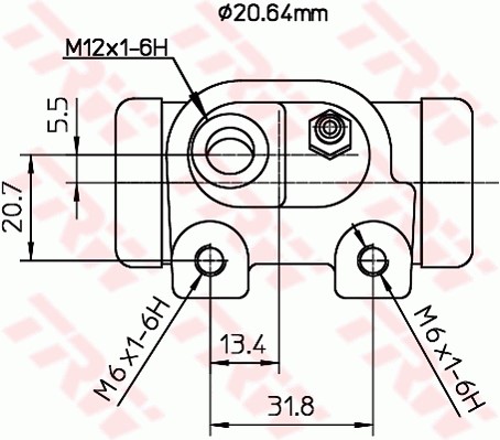 Hjulcylinder, Bakaxel, Bakaxel höger, Höger Trw BWF124 TRW
