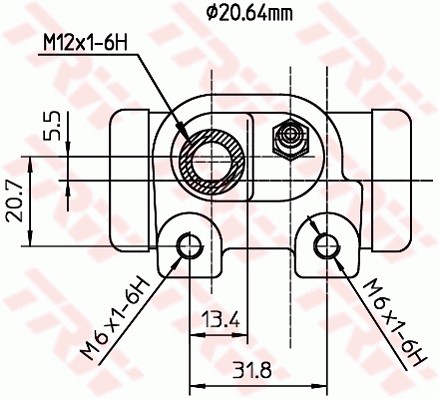 Hjulcylinder, Bakaxel, Bak, Bakaxel vänster, Vänster Trw BWF125 TRW