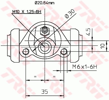 Hjulcylinder, Bakaxel, Bakaxel, båda sidor, Höger, Vänster Trw BW TRW