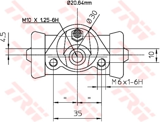 Hjulcylinder, Bakaxel, Bak, Bakaxel, båda sidor, Höger, Vänster T TRW Hjulcylinder, Bakaxel, Bak, Bakaxel, båda sidor, Höger, Vänster T TRW