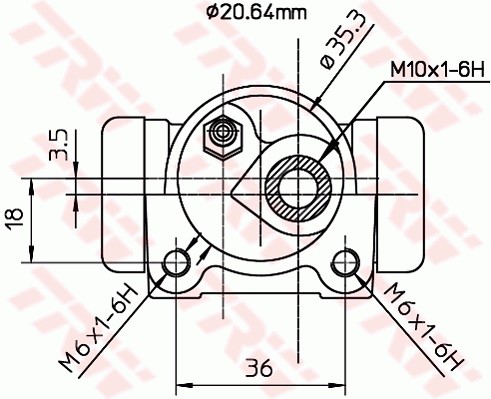 Hjulcylinder, Bakaxel, Höger Trw BWF163 TRW