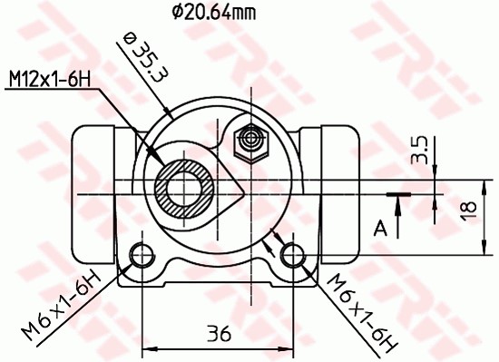 Hjulcylinder, Bakaxel, Bakaxel höger, Vänster Trw BWF168 TRW