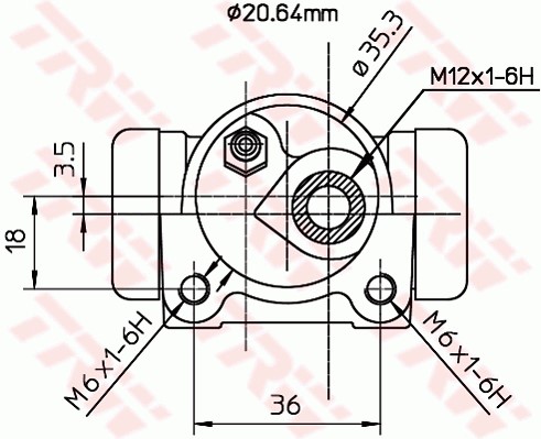 Hjulcylinder, Bakaxel, Bakaxel vänster, Höger Trw BWF169 TRW