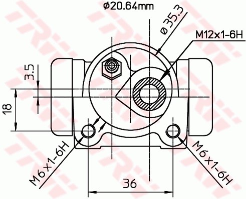 Hjulcylinder, Bakaxel, Höger Trw BWF171 TRW