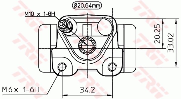 Hjulcylinder, Bakaxel, Vänster Trw BWF272 TRW