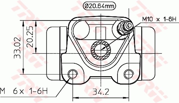 Hjulcylinder, Bakaxel, Höger Trw BWF273 TRW