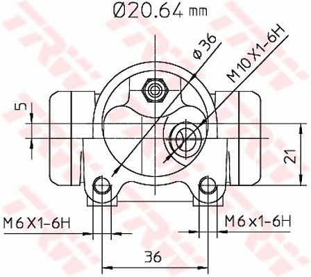Hjulcylinder, Bakaxel, Framaxel, Bakaxel höger, Höger Trw BWF283 TRW