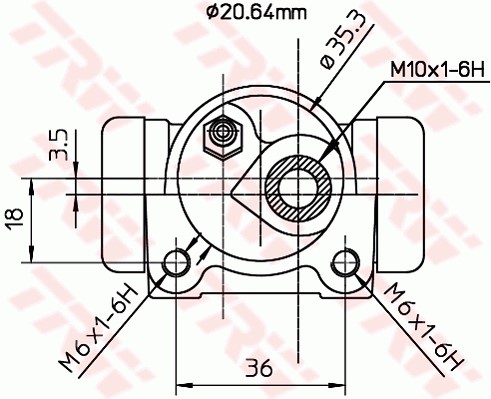 Hjulcylinder, Bakaxel, Höger Trw BWF298 TRW