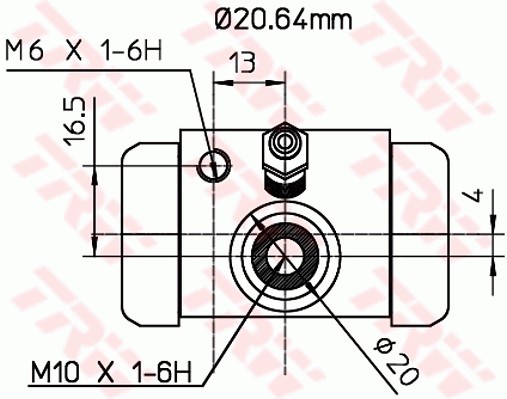 Hjulcylinder, Bakaxel höger, Bakaxel vänster Trw BWF312 TRW