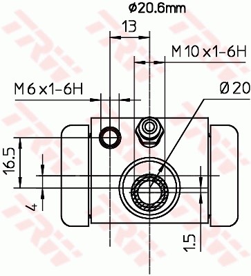Hjulcylinder, Bakaxel, Bakaxel höger, Bakaxel vänster Trw BWF317 TRW