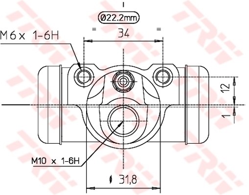 Hjulcylinder, Bakaxel, Höger, Vänster Trw BWH277 TRW