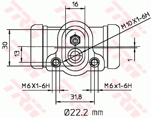 Hjulcylinder, Bakaxel, Höger, Vänster Trw BWH311 TRW