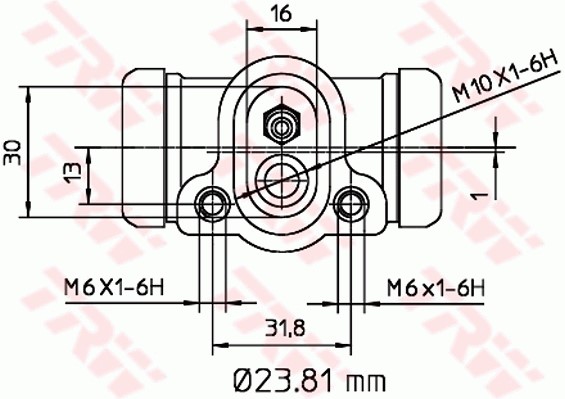 Hjulcylinder, Bakaxel, Höger, Vänster Trw BWK103 TRW