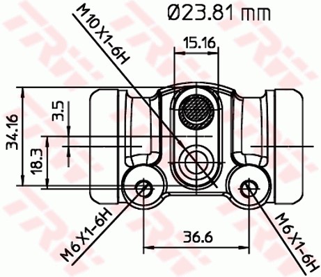 Hjulcylinder, Bakaxel, Bakaxel, båda sidor, Höger, Vänster Trw BW TRW