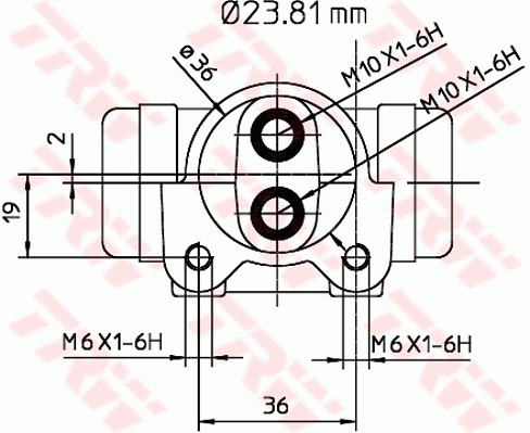 Hjulcylinder, Bakaxel, Bakaxel höger, Höger Trw BWK223 TRW