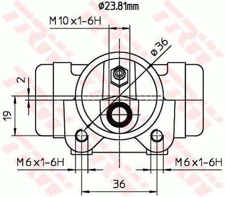 Hjulcylinder, Bakaxel, Höger, Vänster Trw BWK225 TRW