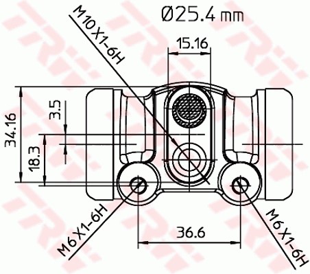 Hjulcylinder, Bakaxel, Höger, Vänster Trw BWL111 TRW Hjulcylinder, Bakaxel, Höger, Vänster Trw BWL111 TRW