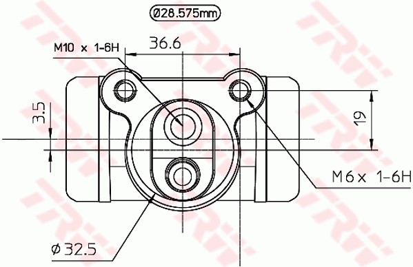Hjulcylinder, Bakaxel, Höger, Vänster Trw BWN158 TRW Hjulcylinder, Bakaxel, Höger, Vänster Trw BWN158 TRW