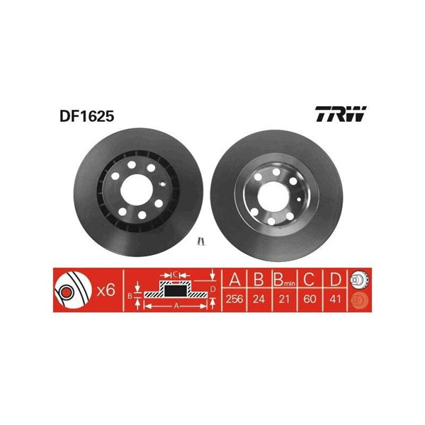 Bromsskiva Ventilerad Trw DF1625 TRW