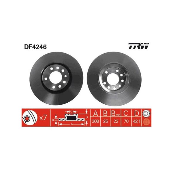 Bromsskiva Ventilerad Trw DF4246 TRW