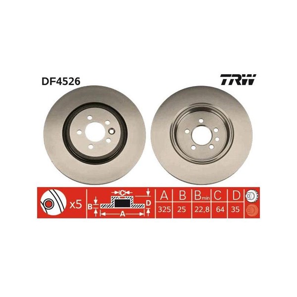 Bromsskiva Ventilerad Trw DF4526 TRW
