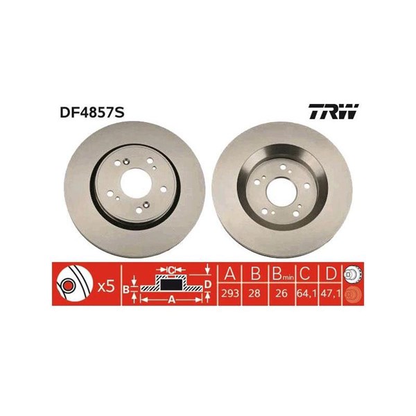Bromsskiva Ventilerad, Framaxel Trw DF4857S TRW