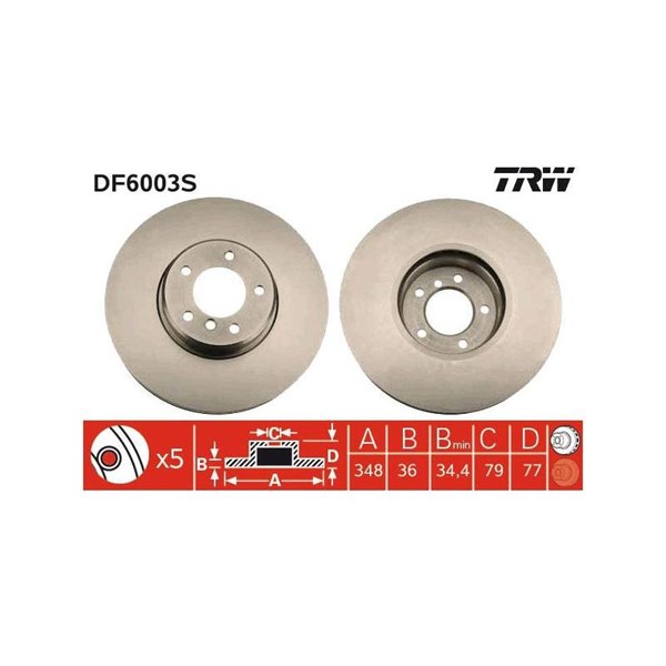 Bromsskiva Bromsskiva tvådelad, Framaxel Trw DF6003S TRW