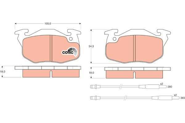 Bromsbeläggsats Solid, Framaxel Trw Cotec GDB1033 TRW