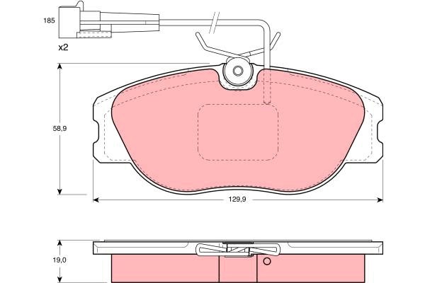 Bromsbeläggsats, Framaxel Trw GDB1058 TRW