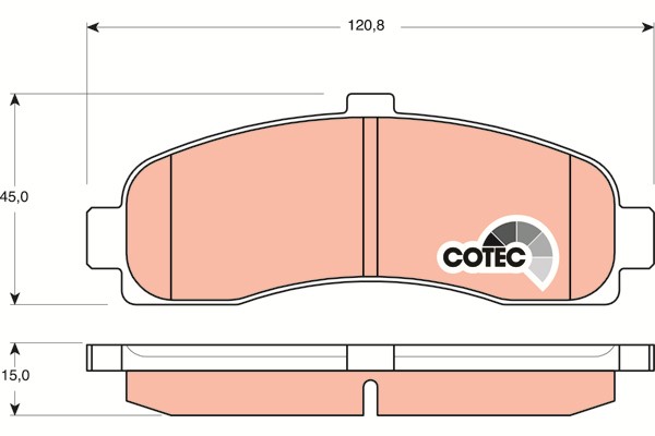 Bromsbeläggsats, Framaxel Trw Cotec GDB1059 TRW