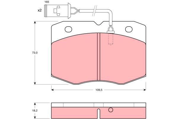 Bromsbeläggsats, Framaxel Trw GDB1111 TRW