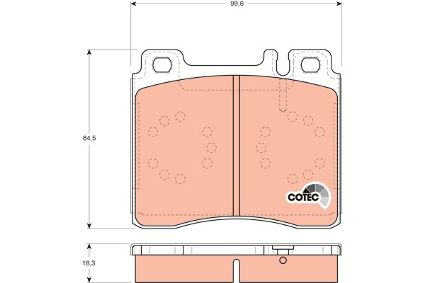 Bromsbeläggsats, Framaxel Trw Cotec GDB113 TRW