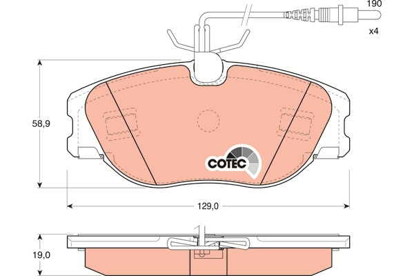 Bromsbeläggsats, Framaxel Trw Cotec GDB1148 TRW