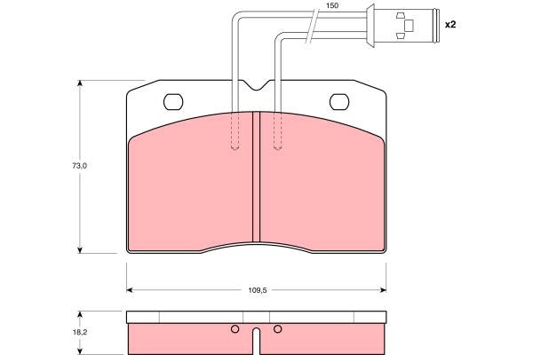 Bromsbeläggsats Trw GDB1152 TRW