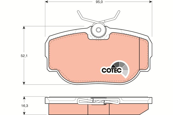 Bromsbeläggsats, Bakaxel Trw Cotec GDB1155 TRW