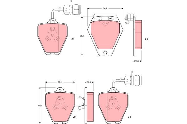 Bromsbeläggsats, Framaxel Trw GDB1162 TRW