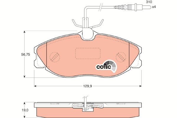 Bromsbeläggsats, Framaxel Trw Cotec GDB1194 TRW
