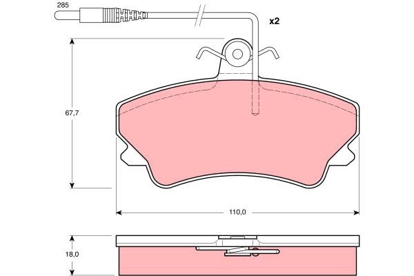 Bromsbeläggsats, Framaxel Trw GDB1203 TRW