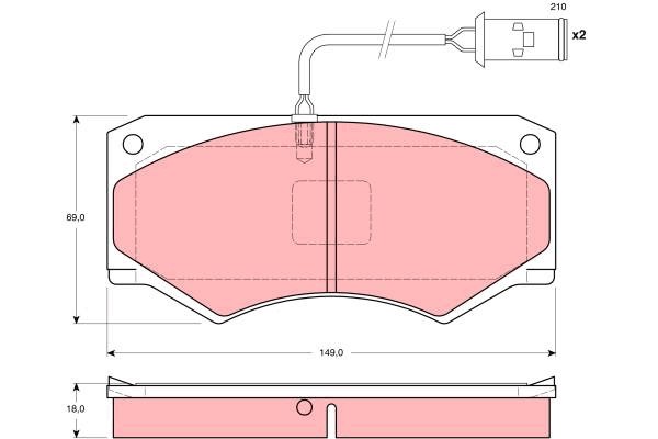 Bromsbeläggsats, Framaxel Trw GDB1248 TRW