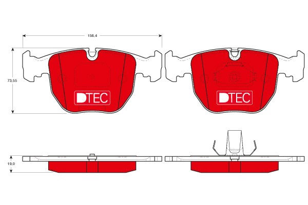 Bromsbeläggsats, Framaxel Trw Dtec cotec GDB1261DTE TRW