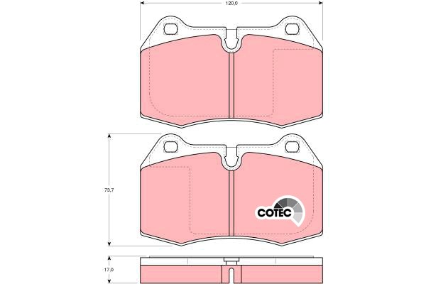Bromsbeläggsats, Framaxel Trw Cotec GDB1269 TRW