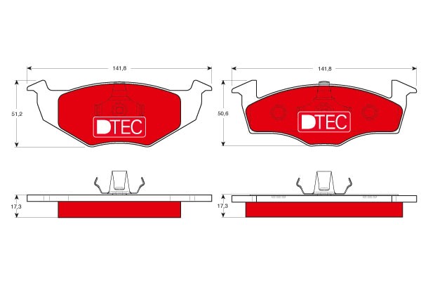 Bromsbeläggsats, Framaxel Trw Dtec cotec GDB1274DTE TRW