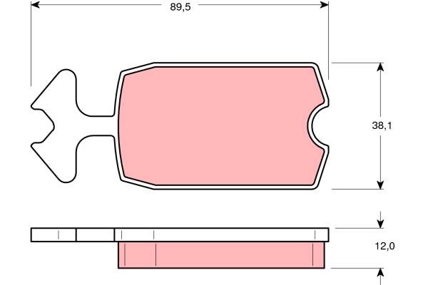 Bromsbeläggsats, Framaxel Trw GDB127 TRW