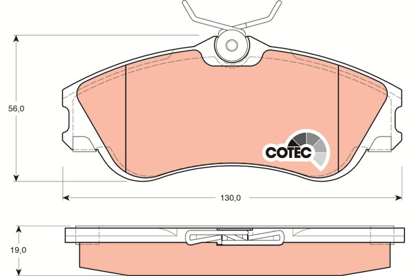 Bromsbeläggsats, Framaxel, Bakaxel Trw Cotec GDB1295 TRW