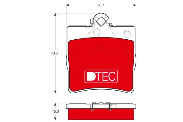 Bromsbeläggsats, Bakaxel Trw Dtec cotec GDB1335DTE TRW