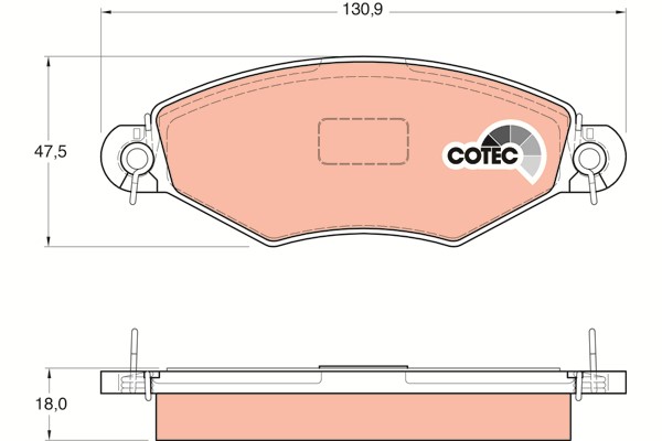 Bromsbeläggsats, Framaxel Trw Cotec GDB1361 TRW