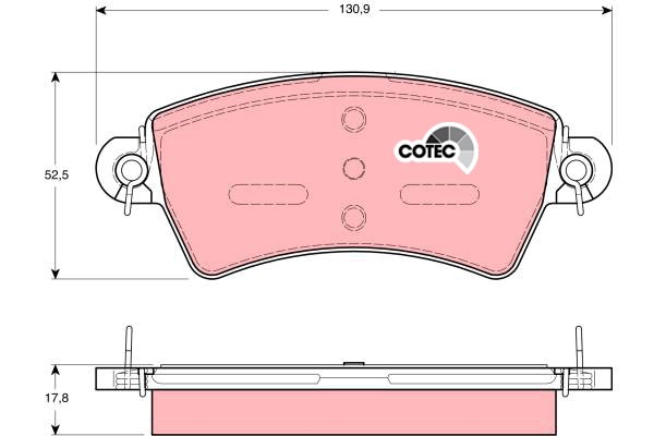 Bromsbeläggsats, Framaxel Trw Cotec GDB1385 TRW